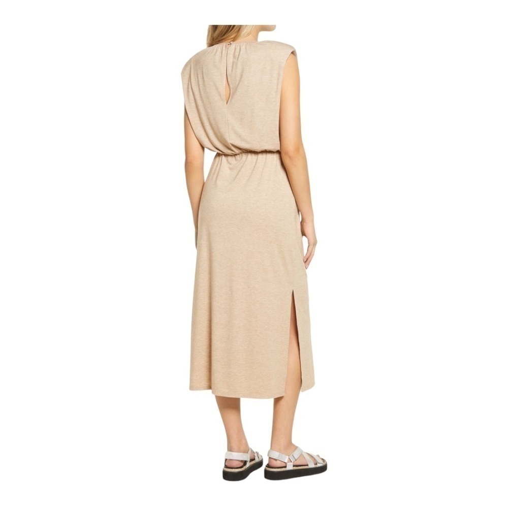 WAYF Padded Shoulder Midi Dress - Picture 4 of 15